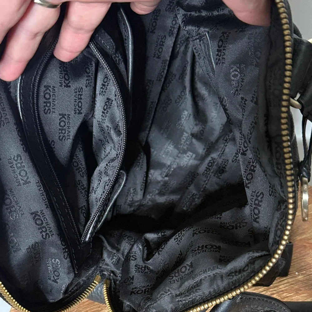 Michael Kors Astor Hobo Black Leather Shoulder Bag